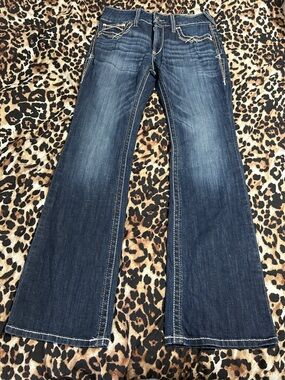 Ariat Dark Blue Flare Jeans with Contrast Stitching